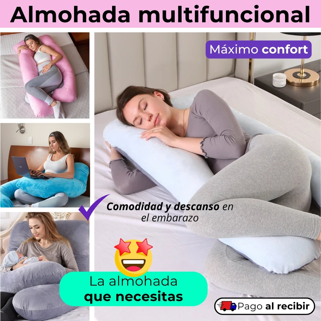 Descanso total 💤🤗 - Almohada Multifuncional Materna + Envío Gratis 🎁